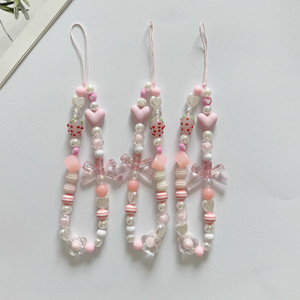 Laccetto Corto Personalizzato per Telefono con Cuore a Fragola e Fiocco, Design Fresco, Decorazione per <span class=keywords><strong>Cellulare</strong></span> - Product Image 3