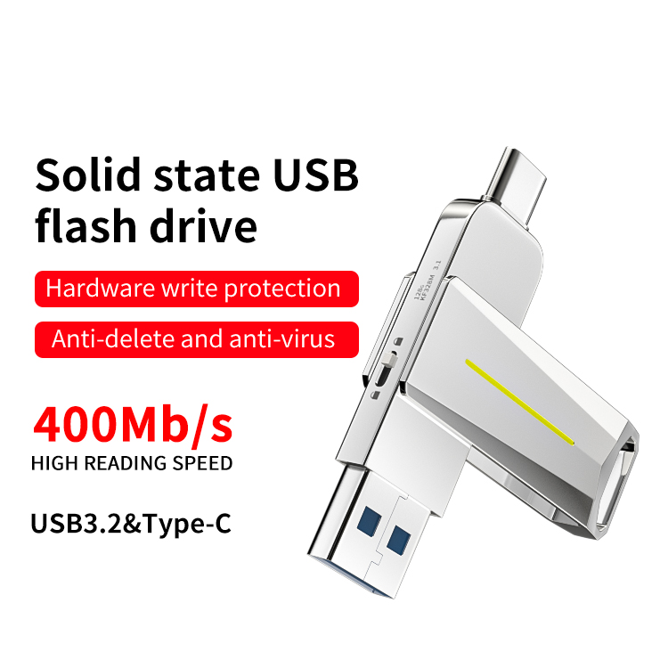 High Speed 32gb 64gb 128GB 256GB 512GB Memory Pendrive 3.0 Write Protection Switch Metal Type C Otg USB Flash Drive