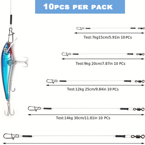 Ligne de pêche en <span class=keywords><strong>fluorocarbone</strong></span> <span class=keywords><strong>100</strong></span>% premium, 360 °   Émerillon rotatif, à rotation rapide, anti-emmêlement pour la pêche au bar et au brochet - Product Image 3