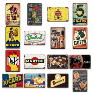 Kerajinan Logam Vintage Tanda Timah Hadiah Logam Dekoratif Piringan Bir Logam Retro <span class=keywords><strong>Bar</strong></span> Dapur Ruang Makan Dekorasi Dinding Lukisan Artistik