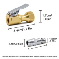 Embout de gonflage en laiton à flux fermé, embout de gonflage robuste pour pneus, clip de gonflage - 2 pièces, outil manuel pour pneus de camion et de voiture, 10-35 jours, 500 pièces