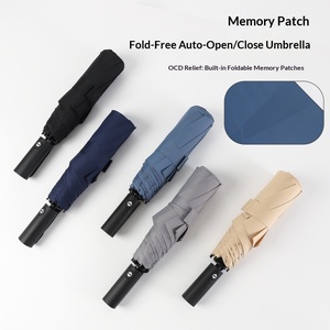 Customizable Three-fold <b>Automatic</b> Memory Patch Free-fold Easy-to-collect <b>Umbrella</b> Men's Solid Color Business Manufacturers Spot - Product Image 5