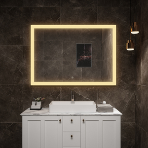 Miroir de salon de coiffure moderne personnalisé avec gradation CCT et éclairage LED pour villa, appartement, hôtel, conception graphique - Product Image 3