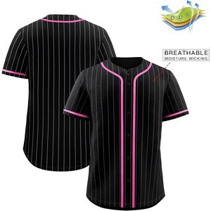 Maillot de baseball à rayures unisexe pour adulte, anti-humidité, uniforme de sport sublimé pour équipe - Product Image 3