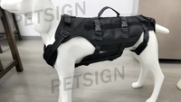 Harnais tactique personnalisé pour chien Petsign en gros avec sangles de jambe arrière détachables pour les voyages en voiture et les escaliers
