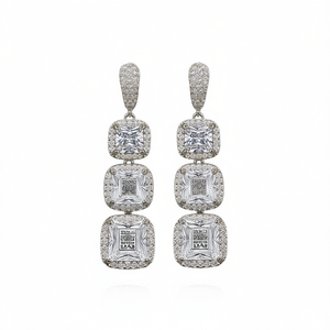 Eleganti Orecchini Pendenti a Taglio Quadrato per Donne, Orecchini Lunghi Scintillanti, Gioielli alla Moda per Feste e Uso Quotidiano - Product Image 1