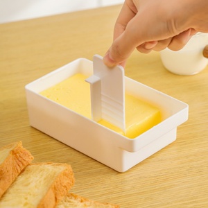 Custom Logo Rectangular Plastic Butter Cutter Kitchen Storage <b>Container</b> Cheese Butter Dish Box With Lid <b>Refrigerator</b> With Lid - Product Image 6