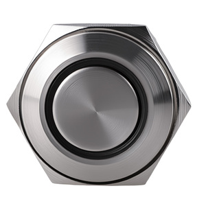 16mm Push <b>Button</b> Switch Durable Stainless Steel Construction With Green LED Ring And Latching Function - Product Image 2