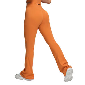 Pantalones de yoga acampanados de cintura alta para mujer Allure Body, leggings deportivos sin costuras para yoga, correr y hacer ejercicio - Product Image 2