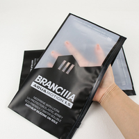 UniOne – Pochette zippée noire givrée en plastique, personnalisable avec logo, écologique, pour emballage de vêtements