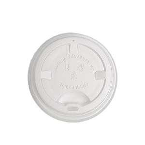 Couvercle de gobelet biodégradable jetable en PLA acide polylactique couvercle sans plastique pour l'emballage de boissons chaudes café lait thé - Product Image 5