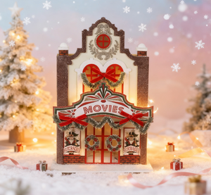 SOTE Nuevo Modelo de Casa de Papel en Miniatura, Decoración Navideña con Edificio de Cine Rural en Miniatura, Decoraciones de Regalo de Navidad - Product Image 1