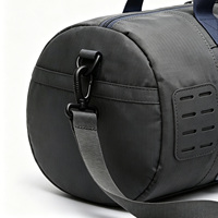 Sac de sport en nylon imperméable personnalisé avec logo, fermeture éclair, séparation sec/humide, poche à chaussures, pour hommes et femmes