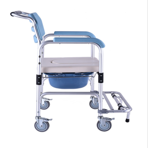 Safebond Aluminum Alloy <strong>Commode</strong> <strong>Chair</strong> with 4-Inch Brake Wheels-150kg Capacity Rehabilitation Therapy Supplies - Product Image 2