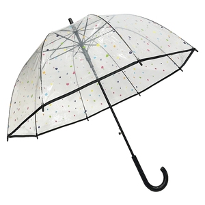 YS-1140 Hot Sale Large Transparent POE Umbrella Black Metal Dome Shape Auto Open Custom Logo Print Gift for Adults