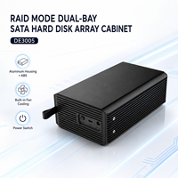 Caja Externa para Disco Duro de 3.5'' con Doble Bahía, SATA, RAID, USB 3.0 Tipo-C a SATA III, RAID 0/1/JBOD/SPAN, JMS561, Aluminio