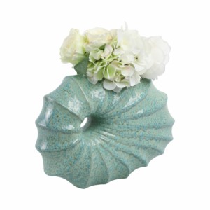 Vaso in ceramica con design a spirale, ispirato al mare, per decorare il soggiorno e l'arredamento della casa - Product Image 2