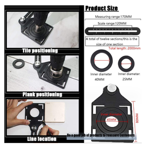 <span class=keywords><strong>Regla</strong></span> de medición de seis pliegues, herramienta de plantilla de 6 lados multiángulo negro, posicionador de apertura multiángulo de aleación de aluminio - Product Image 4