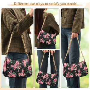 New Style Luxury Women <b>Handbags</b> <b>Chain</b> Women Luxury Purse Tote Bag Customs logo Flower Print for Sale - Product Image 5