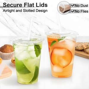 8oz 10 12 16 24 32 oz cetak kustom Logo PP Pet Sealing Film makanan penutup kopi sekali pakai gelas plastik bening dengan tutup - Product Image 6