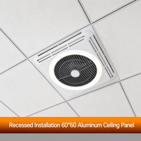 Ventilador de Techo Empotrado de 60x60cm, 30W, 6 Velocidades, Control Remoto Continuo para Oficina y Hotel
