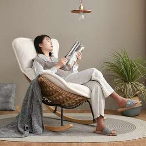 Sillón Reclinable Moderno de Ratán para Adultos, Silla Perezosa Individual para Dormir, para Balcón, Dormitorio, Ocio en el Hogar - Product Image 1