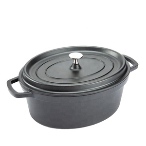 Casseroles 6 artistique en fonte et aluminium, ovales <span class=keywords><strong>pour</strong></span> <span class=keywords><strong>four</strong></span> néerlandais, couvercle en aluminium moulé, 30cm 5L, Pot en Stock - Product Image 1