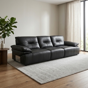 KMJ Minimalist Lüks Deri Kanepe Modern Premium Oturma Odası Mobilyası Köşe Koltuk Takımı 3 Kişilik Yatarlı Kanepe - Product Image 4