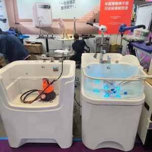 Nouvelle conception d'usine de baignoire pour animaux de compagnie Cat Dog Spa <span class=keywords><strong>Jet</strong></span> Baignoire autoportante en acrylique à lumière LED Baignoire pour animaux de compagnie - Product Image 5