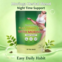 Thé pour un ventre plat NurtureNova avec Moringa, thé aux herbes pour la nuit, 28 sachets de thé, mélange de plantes naturelles, OEM, étiquette privée