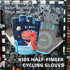 Gants de cyclisme d'été pour enfants, demi-doigts, respirants, imperméables, pour garçons et filles - Product Image 2