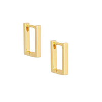 Anting-Anting Minimalis Perhiasan Murah Anting-Anting Hoop Huggie Persegi Panjang Emas
