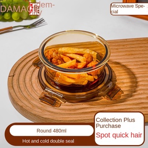 ชุดกล่องอาหารกลางวันทำจากแก้วที่มีฝาปิดเป็นกล่อง<span class=keywords><strong>ไมโครเวฟ</strong></span>ปลอดภัยสำหรับเด็กและผู้ใหญ่ขนาด16ออนซ์-64ออนซ์ - Product Image 5