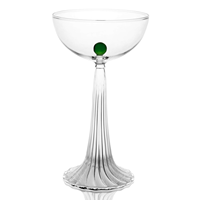 Verres à champagne coupés en verre borosilicate coloré Art déco faits à la main OEM avec sphère en verre coloré à l'intérieur