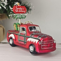 Ornements de Noël en verre soufflé faits à la main, style rétro, en forme de voiture, à suspendre, parfaits pour la décoration de l'arbre de Noël - Vente chaude