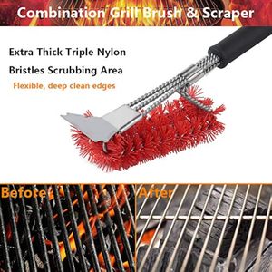 Cepillo y Raspador de Nylon Seguro de 18 Pulgadas 3 en 1 para Parrilla, Herramienta de Limpieza de Carbón para Barbacoa sin Cerdas para Superficies de Parrilla, Duradero para Exteriores - Product Image 5