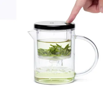 SAMADOYO Customised Tea Pot 350ml Hand-Blown Borosilicate Glass Tea Pot Set Infuser Teapot
