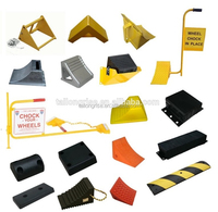 Cale en caoutchouc de bouchon de roue d'aéroport réfléchissant de qualité ingénieur jaune robuste 600x210x160mm bloc de roue Durable