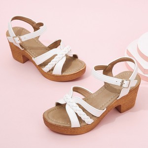 Factory Wholesale Thick Heel One Line Summer New Simple Fine Belt High Heels Fashion <b>Sandals</b> Women - Product Image 4