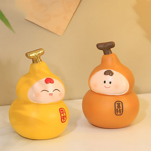 Adorno de Calabaza de Dibujos Animados Creativo y Lindo, 4 Piezas, Decoración de Escritorio de Resina, Regalo de Oficina Feng Shui, Año Nuevo Chino - Product Image 2