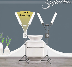 Lámpara LED de pestañas de doble brazo para salón de belleza e iluminación fotográfica 2 brazos y luz de relleno de carga ambos tubos de iluminación 360 - Product Image 3