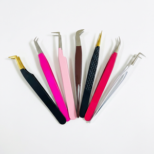Pinzas para Pestañas Bellus International de Acero Inoxidable con Punta de Fibra Suave, Agarre Fino y Duradero, Herramienta Profesional para Salón de Belleza - Product Image 1