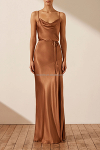 Đầm ngủ dài bằng satin lụa không tay, đồ ngủ gợi cảm bằng ren satin, đầm cưới satin cho nữ, đầm muslim bằng satin - Product Image 5