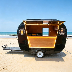 Vintage Food <b>Small</b> Coffee Trailer Full Equipped Mobile Restaurant Pizza Beverage Hot Dog Vending Carts Shop Truck Trailers - Product Image 5