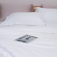 Parure de lit HFW en coton 100% (200 fils) avec housse de couette zippée et taie d'oreiller pour l'aviation