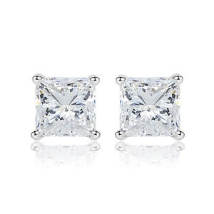 Clásico Europeo Americano cuatro puntas cuadrado circón anillo pendientes collar conjunto S925 plata esterlina conjunto de tres piezas - Product Image 3