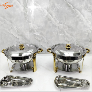 Ensemble de réchauds ronds en acier inoxydable pour traiteur, service de buffet - Product Image 5