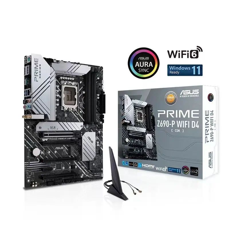 A-SUS PRIME Intel Z690 P WIFI 4 * DDR5มาเธอร์บอร์ด LGA1700,เมนบอร์ด ATX Ddr5 Ram CPU PC A-SUS โปรเซสเซอร์