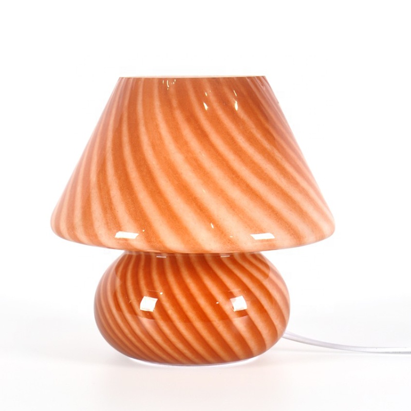 Цветная стеклянная настольная лампа на заказ, симпатичная настольная лампа в полоску, настольная лампа, милый подарок для детей на Рождество, абажур