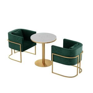Sofá de tela para tienda de té con leche, sofá y sillas para salón de uñas, área de descanso, sofá y mesa para discusiones, asientos tipo booth para cafetería - Product Image 4